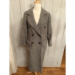 Vintage Yves Saint Laurent YSL  Plaid‎ Wool Coat Winter Longer Style Sz-36(4-6)